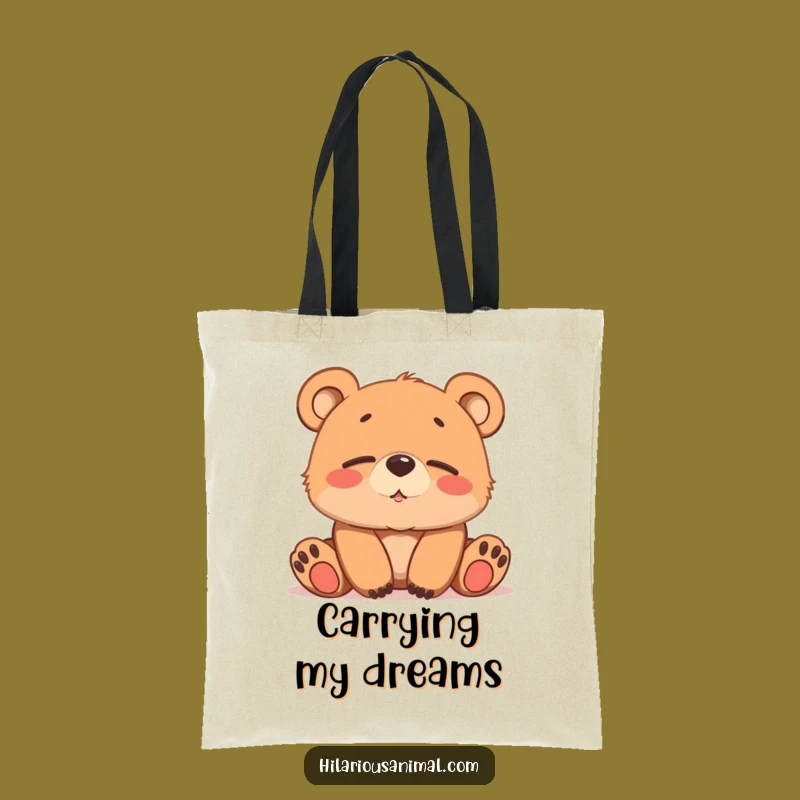 Funny Bear Cub Chuckling Tote Bag: Carry Comfort and Smiles