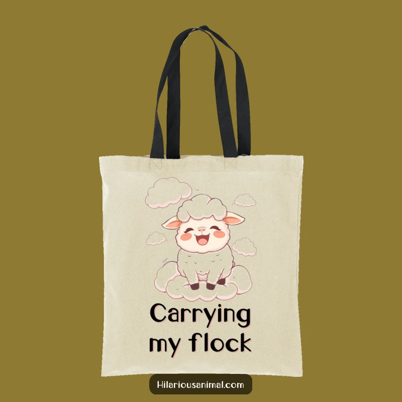 Funny Bewildered Sheep Tote Bag: Carry Your Giggles Amongst the Clouds