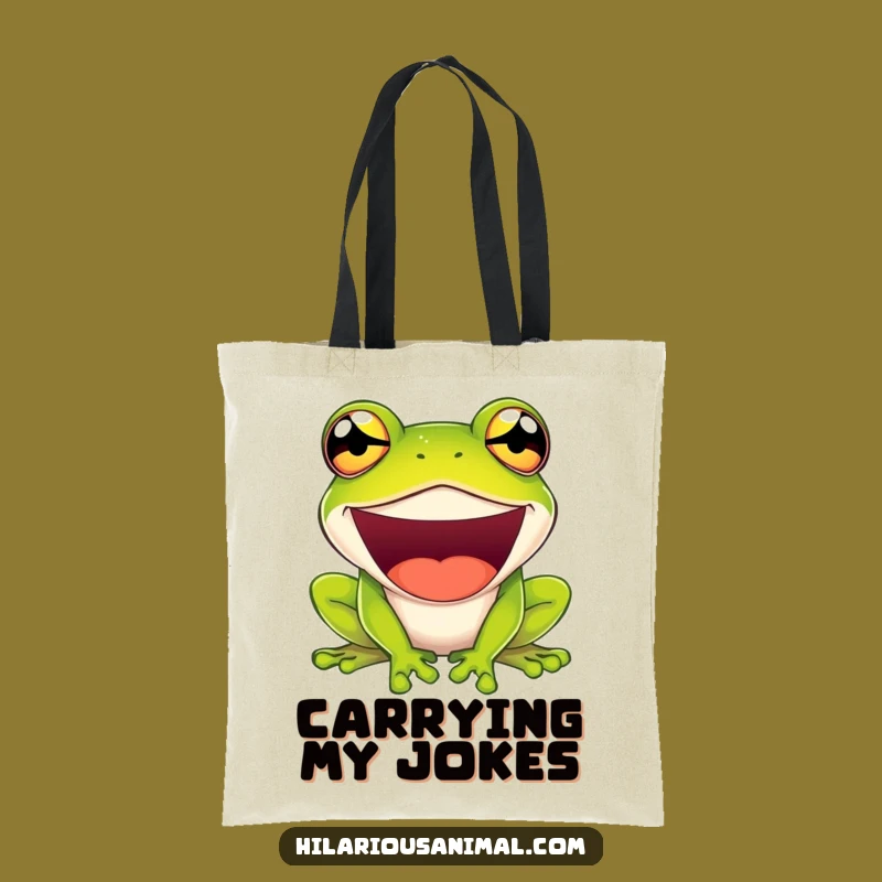 Funny Bulging Frog Tote Bag - Carry Your Giggles!
