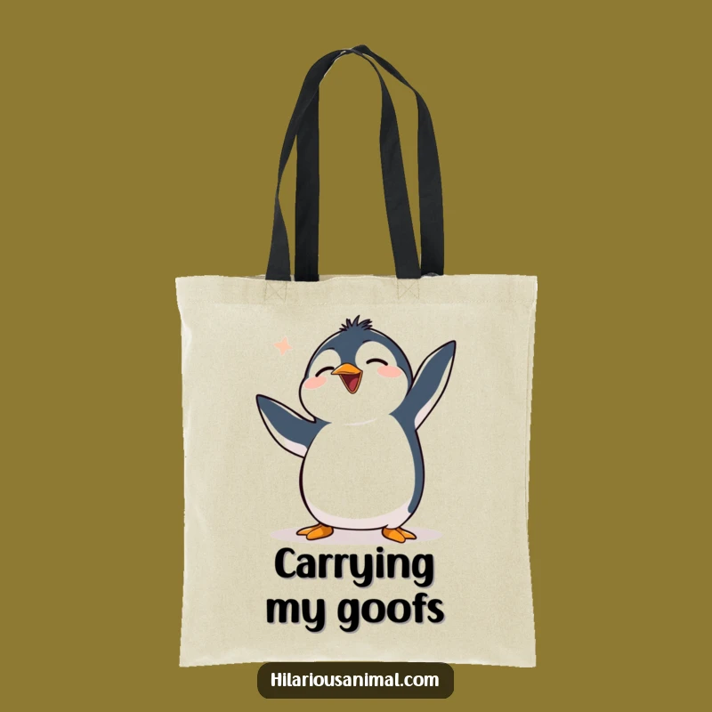 Funny Clumsy Penguin Tote Bag: Carry Your Laughs in This Hilarious Accessory