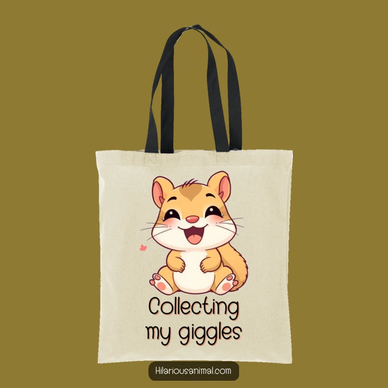 Funny Delighted Squirrel Tote Bag - Giggling Accessory, Eco-Friendly Humorous Gift