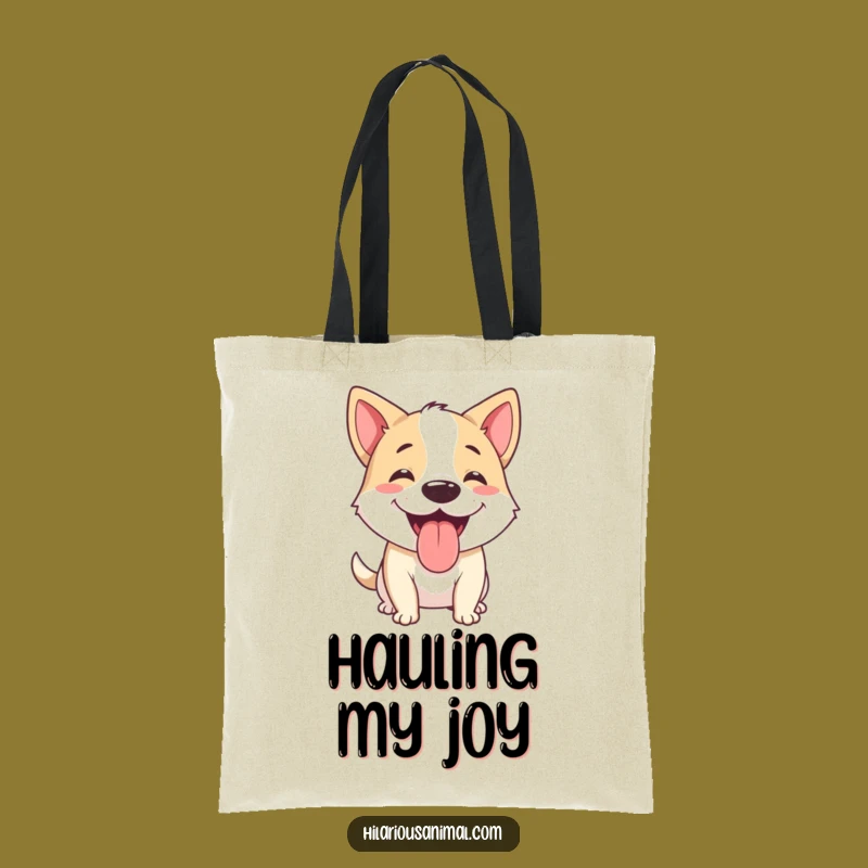 Funny Dog Panting Tongue Out Tote Bag - Hilarious Gift for Dog Moms