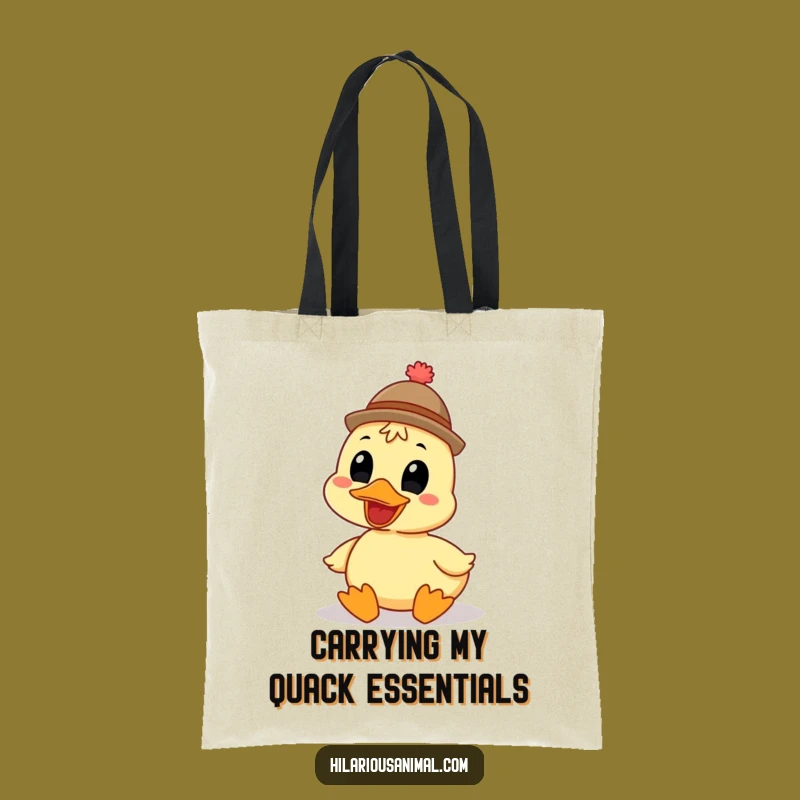 Funny Duck Hat Tote Bag: Carry Your Laughs, Feathered Friend Style