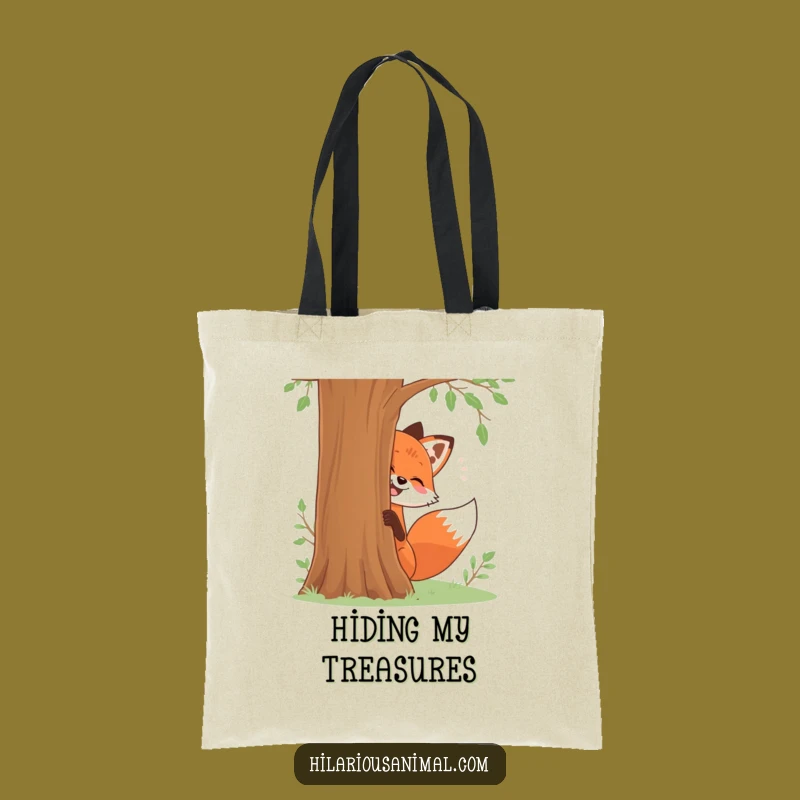 Funny Fox Tote Bag: Playful Giggling Carryall, Chic Funny Gift