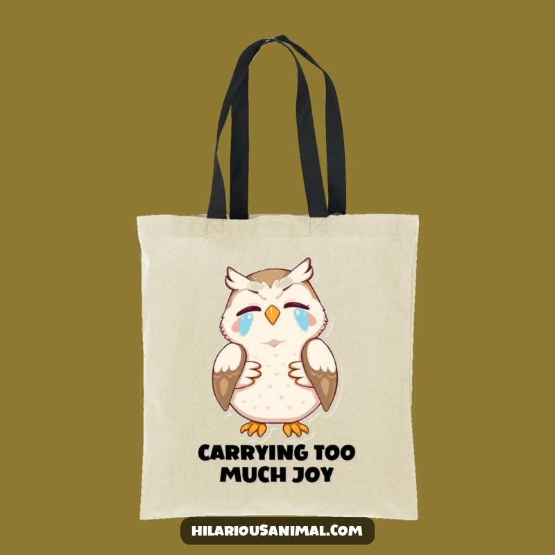 Funny Owl Tote Bag: Durable Laughing Bird Carryall, Great Funny Gift