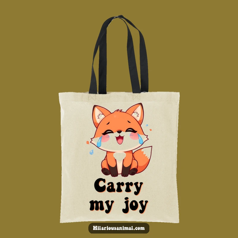 Funny Red Fox Tote Bag: Joyful Tears, Practical & Hilarious Humor Gift