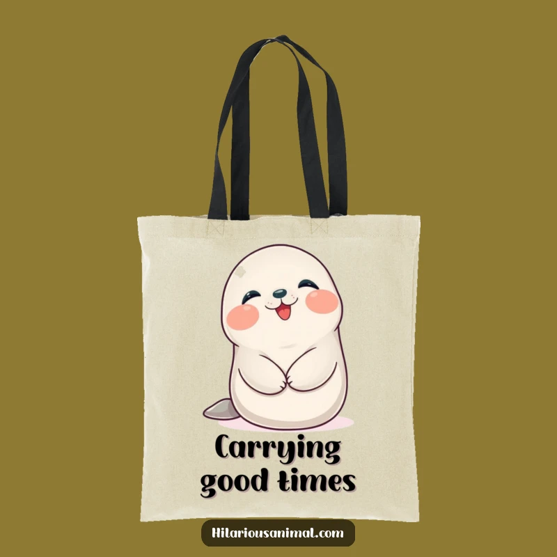 Funny Seal Cub Giggling Tote Bag: Carry Your Laughs and Essentials in Style