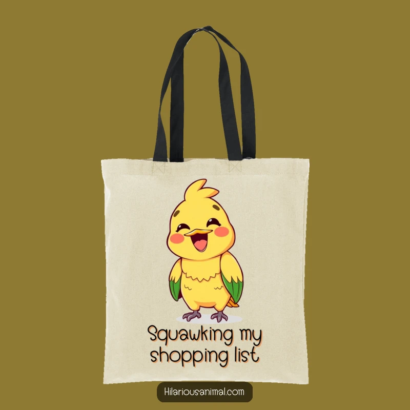 Funny Squawking Parrot Tote Bag: Carry Your Loudness with Flair