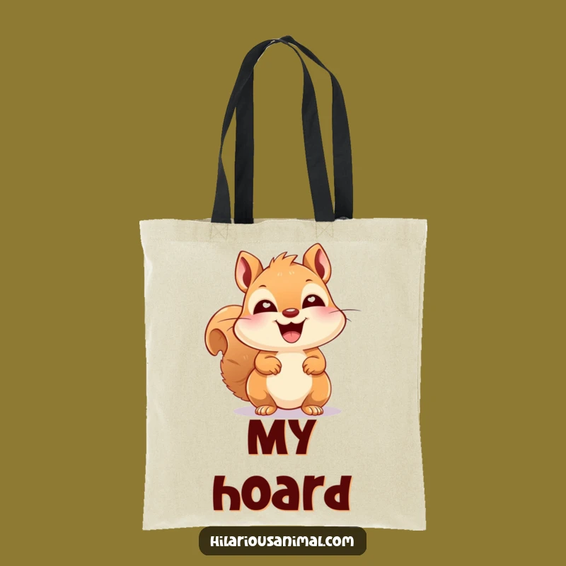 Funny Squirrel Tote Bag: Happy Laughing Critter, Bright Eyes, Carry Joy Gift