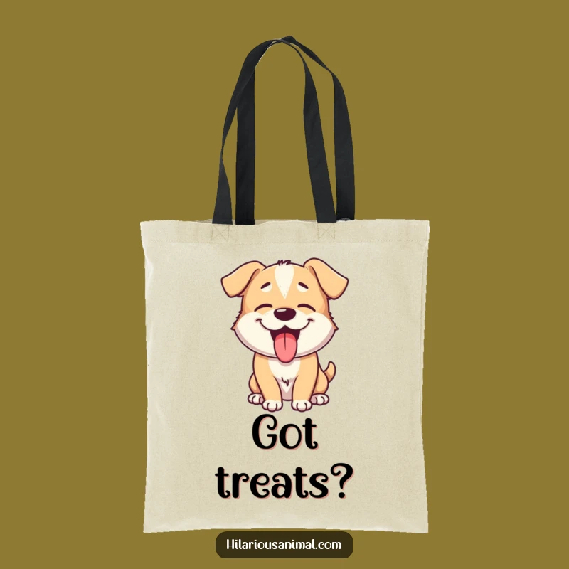 Funny Giggling Dog Tote Bag: Stylish Carry-All with a Playful Pup, Perfect Humor Gift